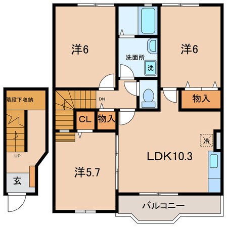 吉良吉田駅 徒歩9分 2階の物件間取画像